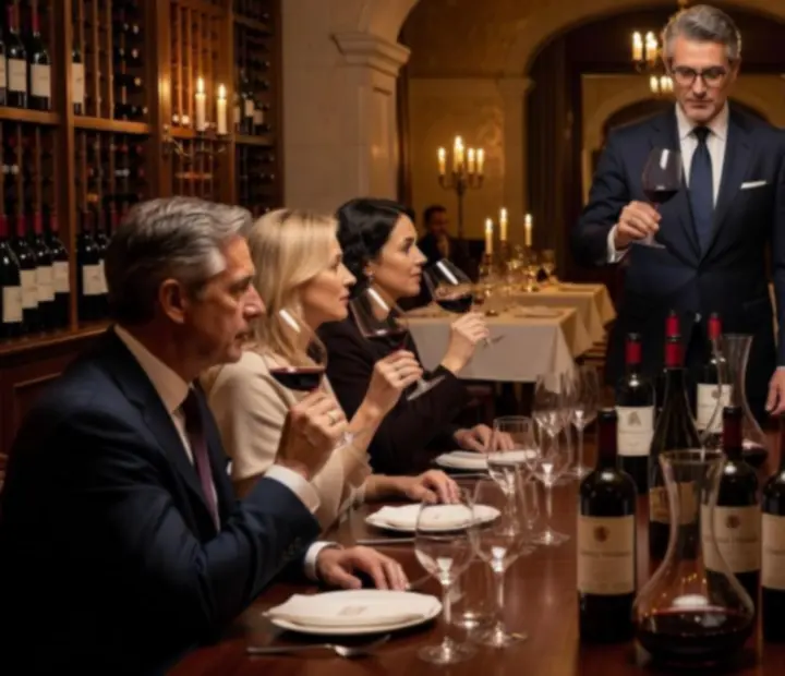 Dégustation de vins dans un restaurant gastronomique français