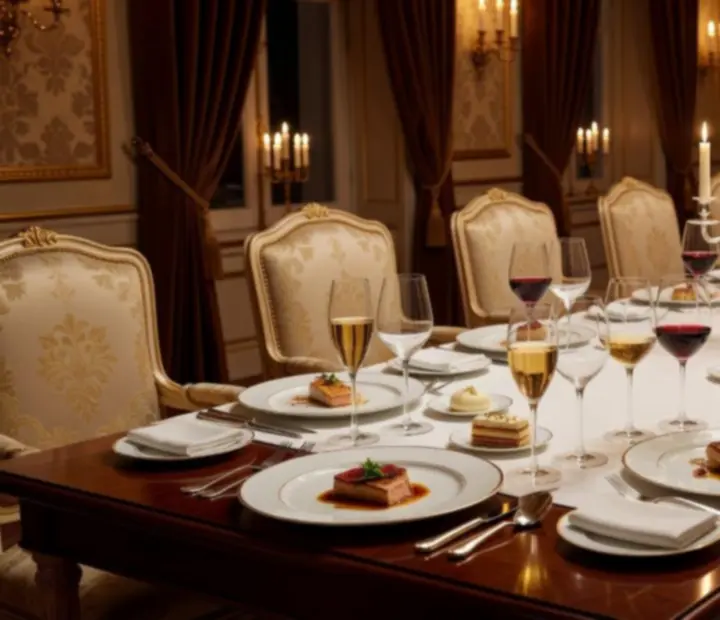 Table dressée pour un menu dégustation gastronomique