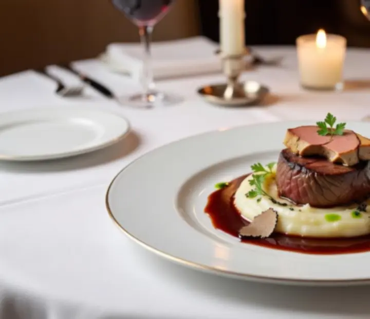 Assiette gastronomique raffinée dans une ambiance feutrée