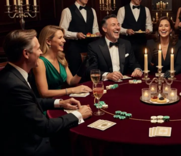 Table de poker élégante dans un restaurant gastronomique